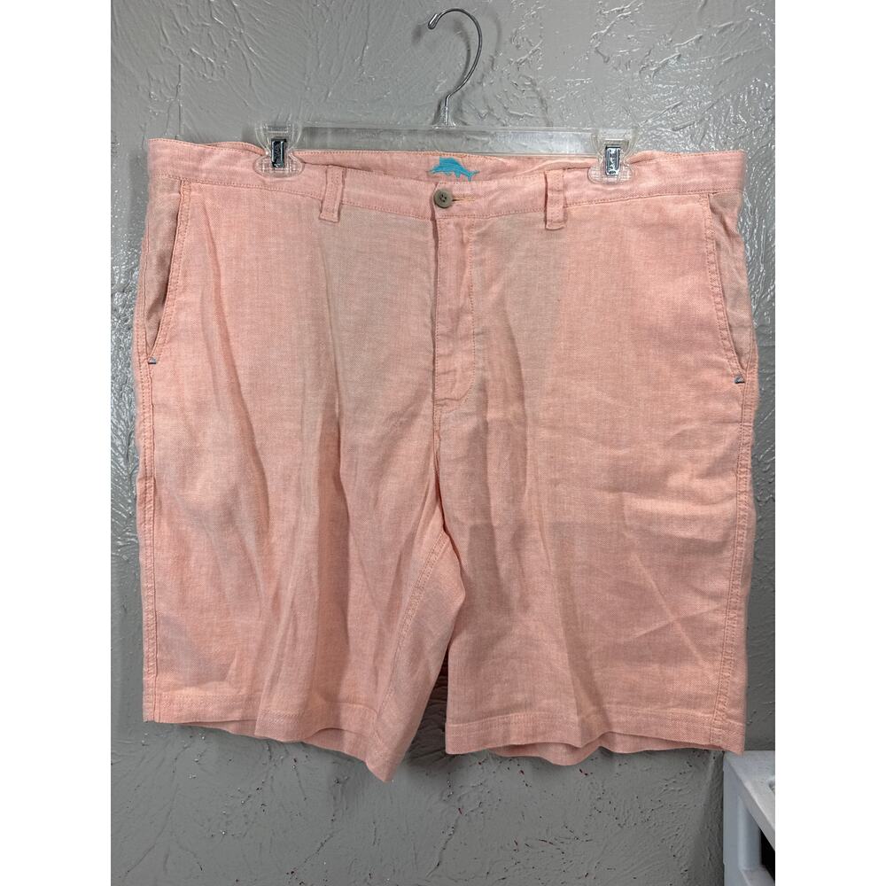 Tommy Bahama Mens Light Serape Pink Beach Linen 8" Flat Front Shorts Size 42‎